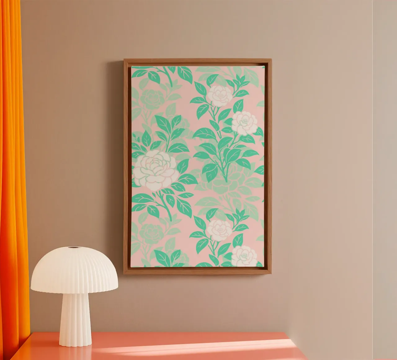 Fiori di camelia verdi e bianchi tela da SilverPegasus