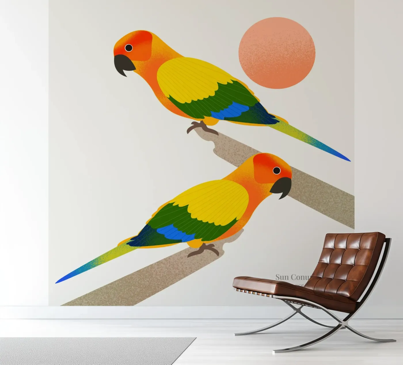 Sun Conure fotobehang van Dharma