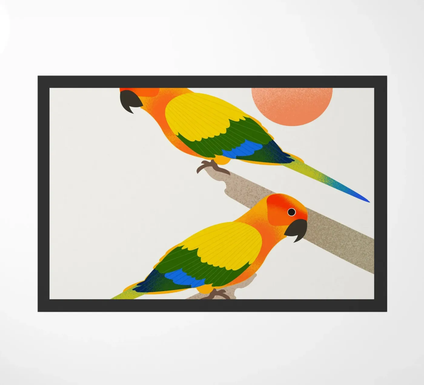 Sun Conure doormat by Dharma