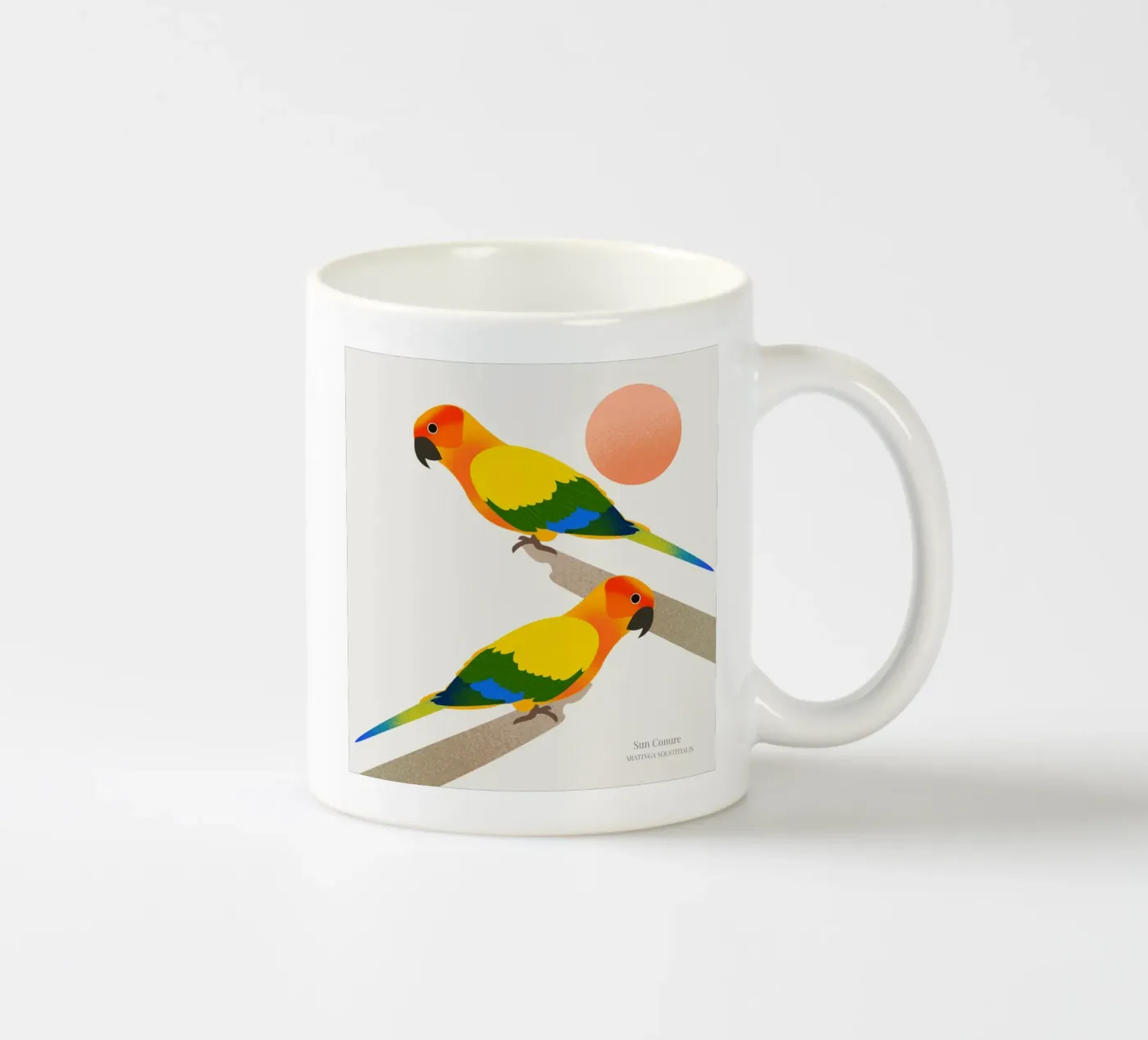 Sun Conure ceramic mug by Dharma