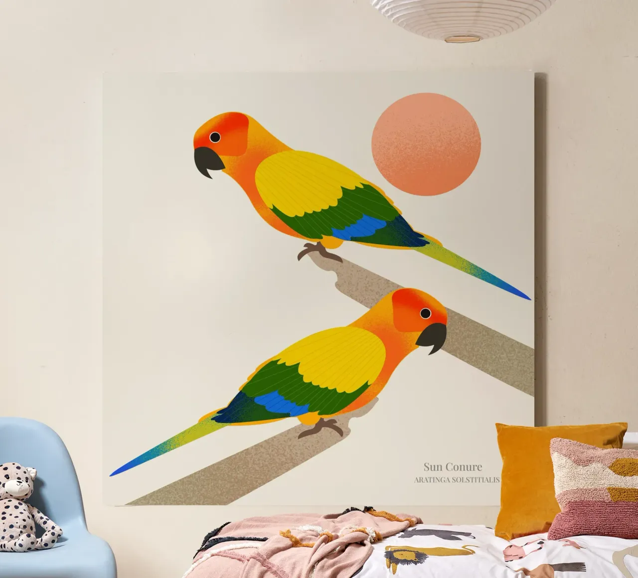 Sun Conure tela con Cornice a cassetta da Dharma