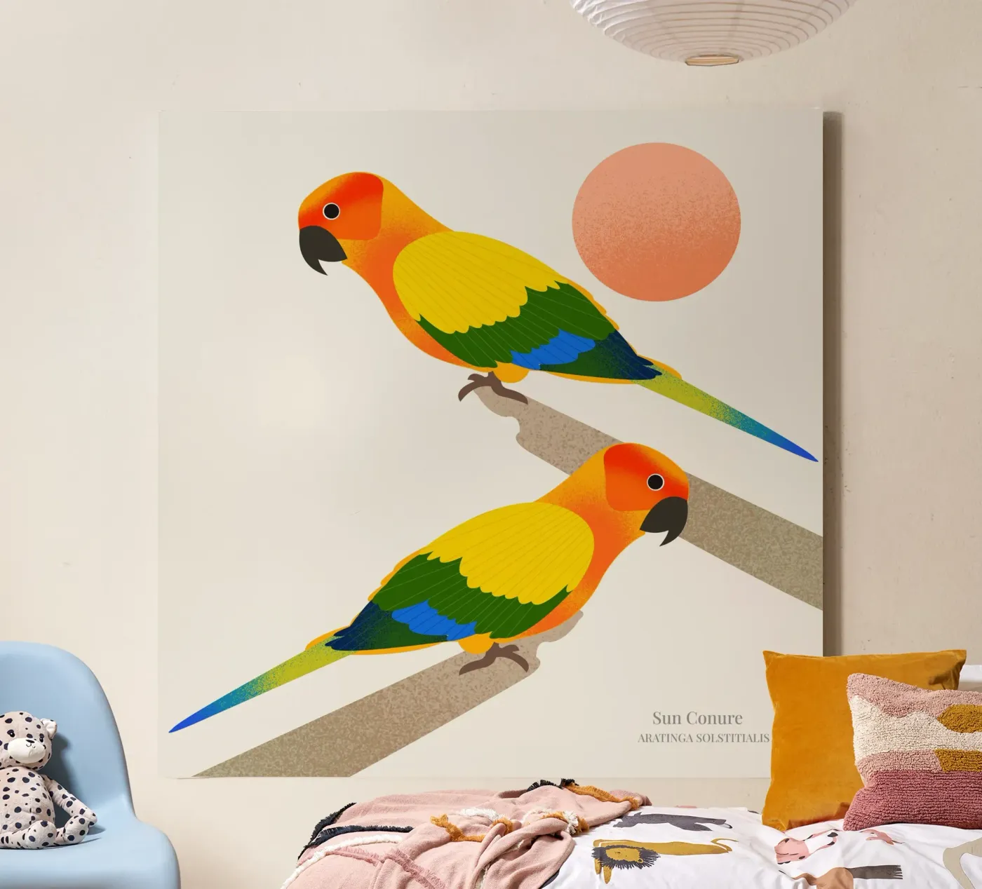 Sun Conure tela da Dharma