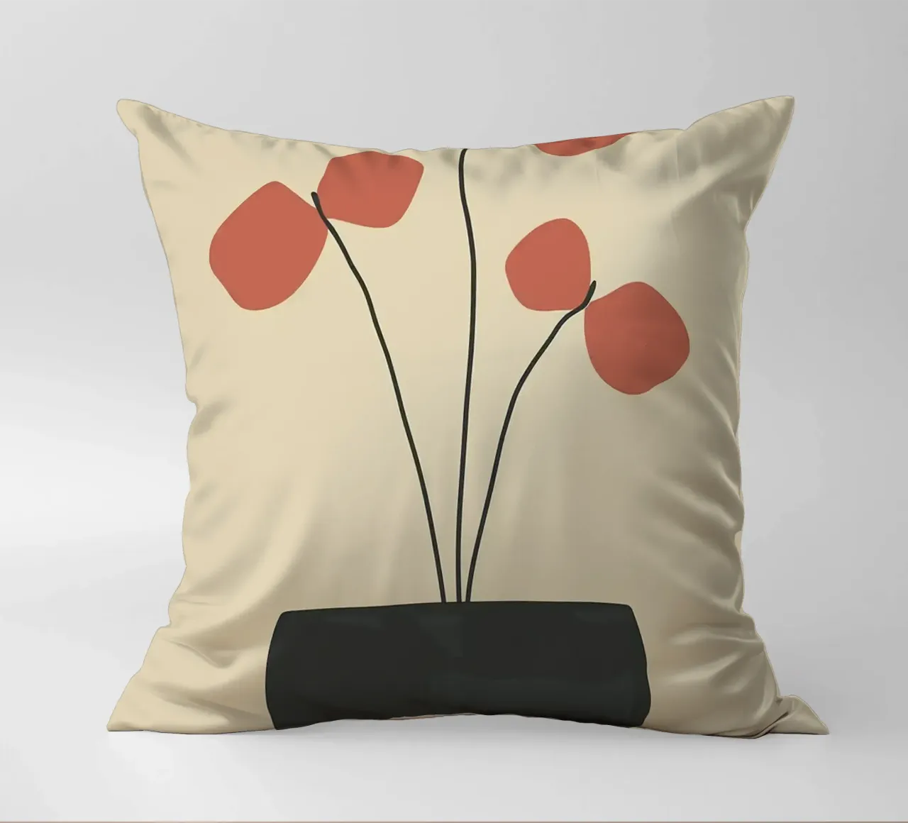 fiori in vaso cuscino da Purrfect Whiskers Art
