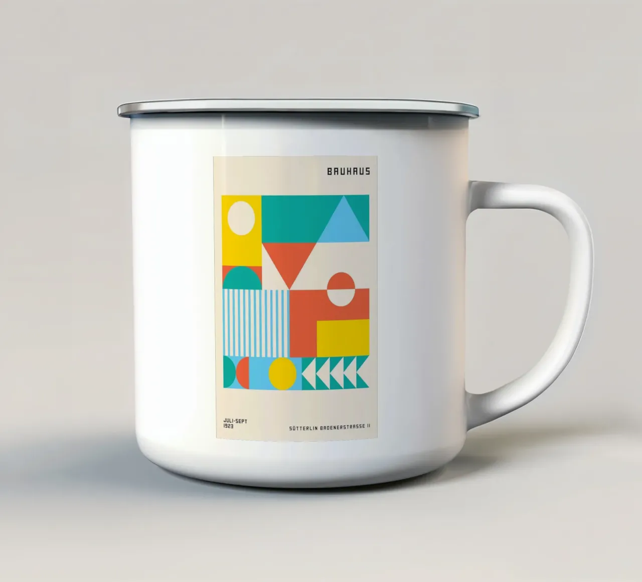 Bauhaus tazza in smalto da Purrfect Whiskers Art