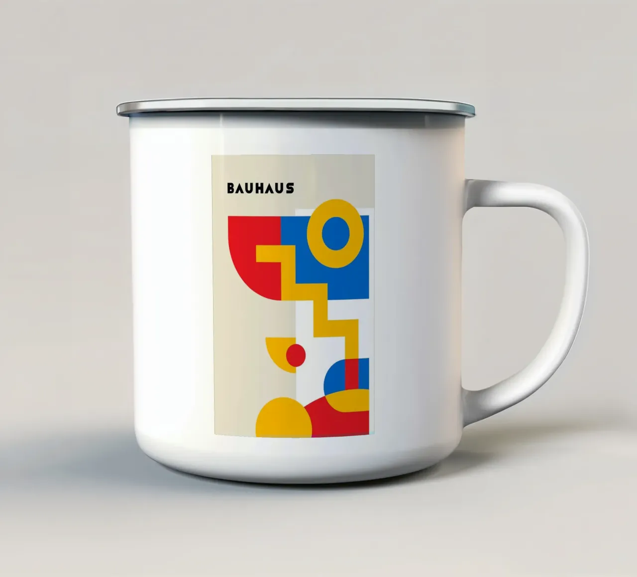 abstrakte Formen Kreise Emaille Tasse von Purrfect Whiskers Art