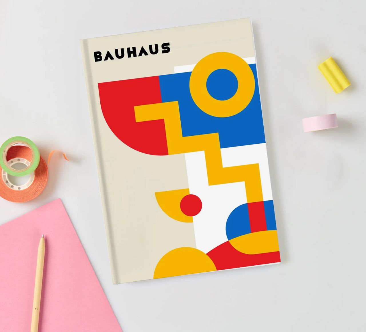 abstract shapes circles notebook by Purrfect Whiskers Art