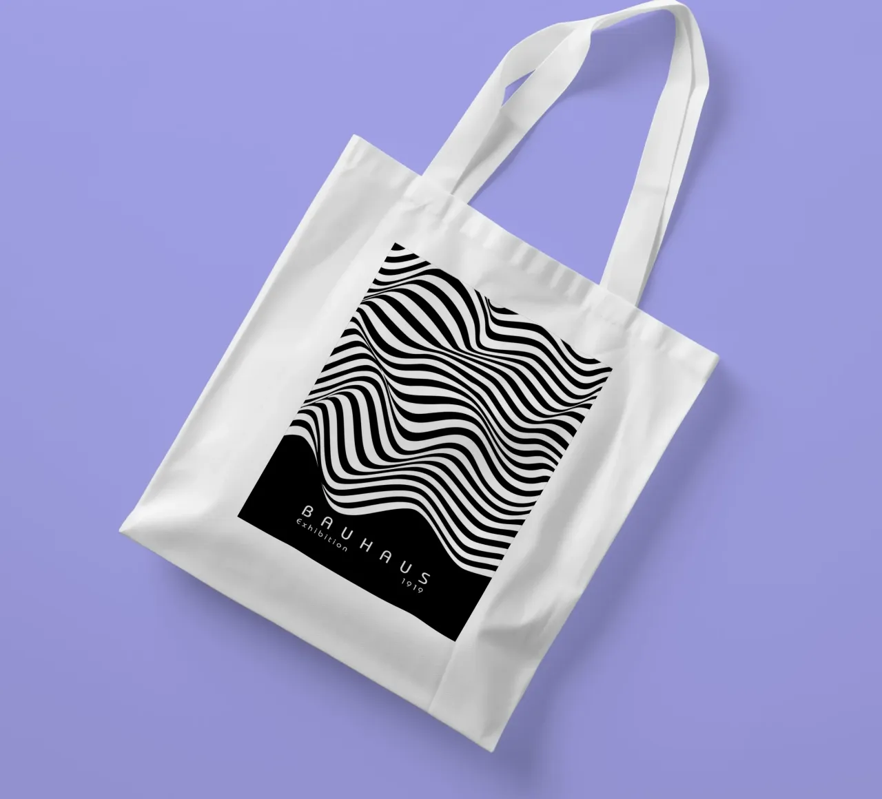 bauhaus in bianco e nero borsa in juta da Purrfect Whiskers Art