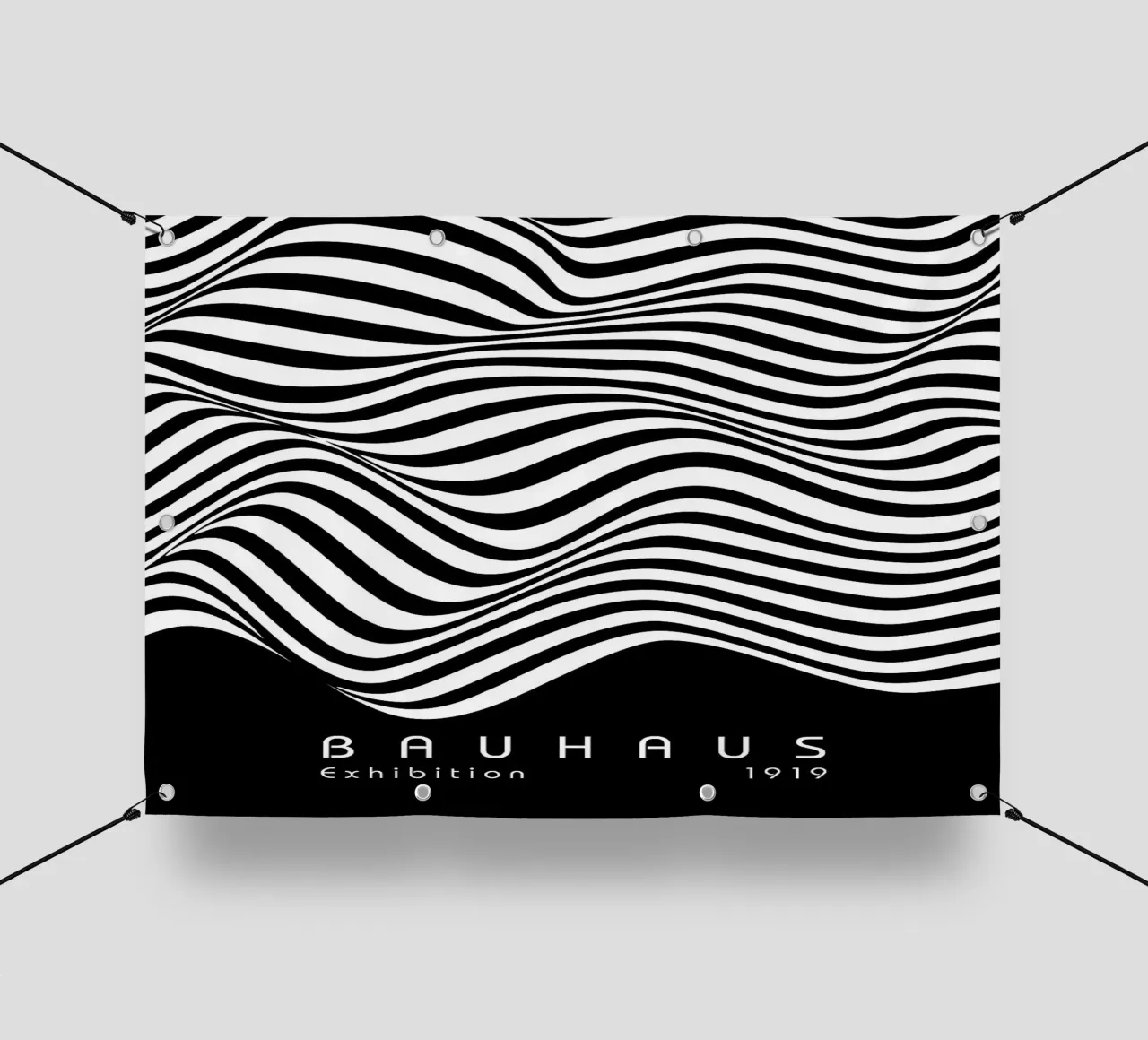bauhaus in bianco e nero telo in pvc da Purrfect Whiskers Art