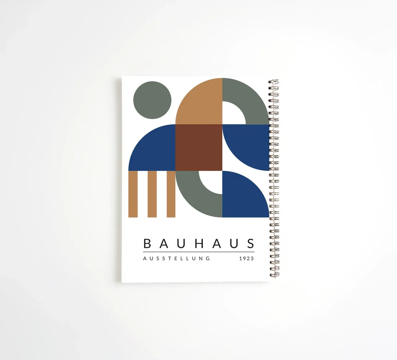 bauhaus exhibition geometric shapes spiral notebook by MinimalistPosterCharles