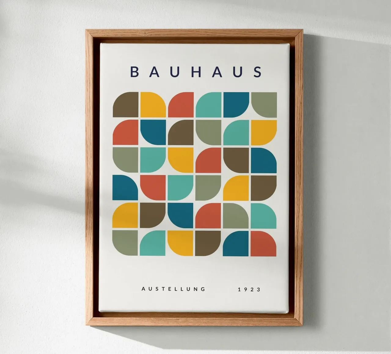 mostra bauhaus 1923 forme geometriche tela con Cornice a cassetta da MinimalistPosterCharles