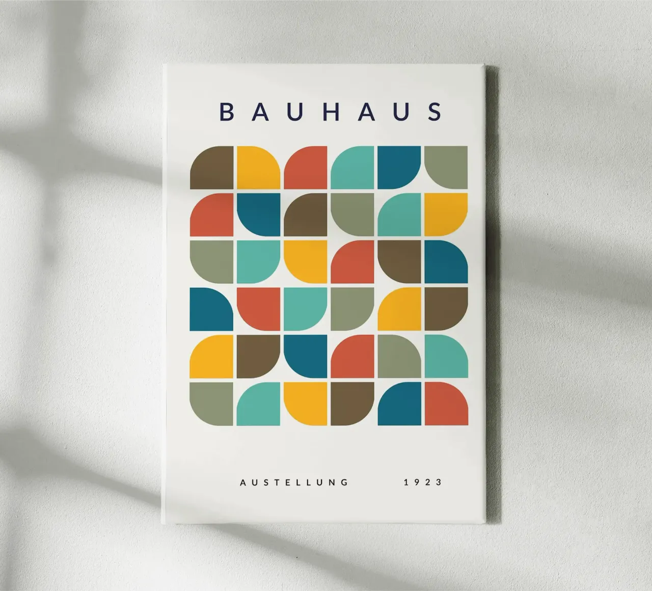 mostra bauhaus 1923 forme geometriche tela con Cornice a cassetta da MinimalistPosterCharles