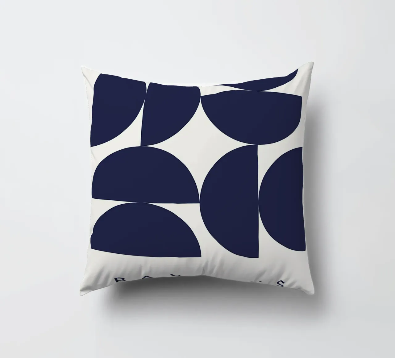 Bauhaus forme geometriche semicerchi tipografia cuscino da MinimalistPosterCharles