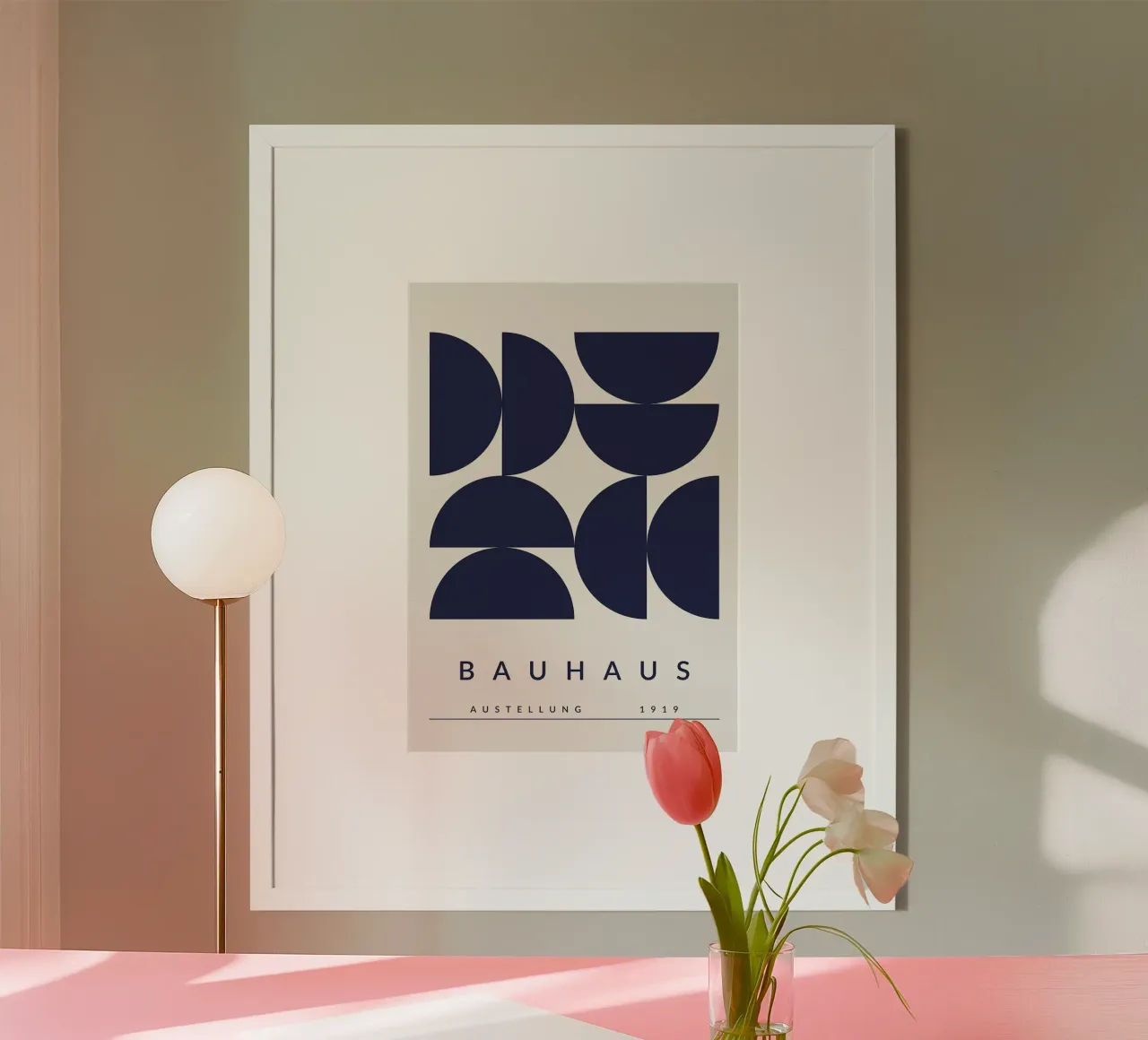 Bauhaus forme geometriche semicerchi tipografia carta hahnemühle da MinimalistPosterCharles