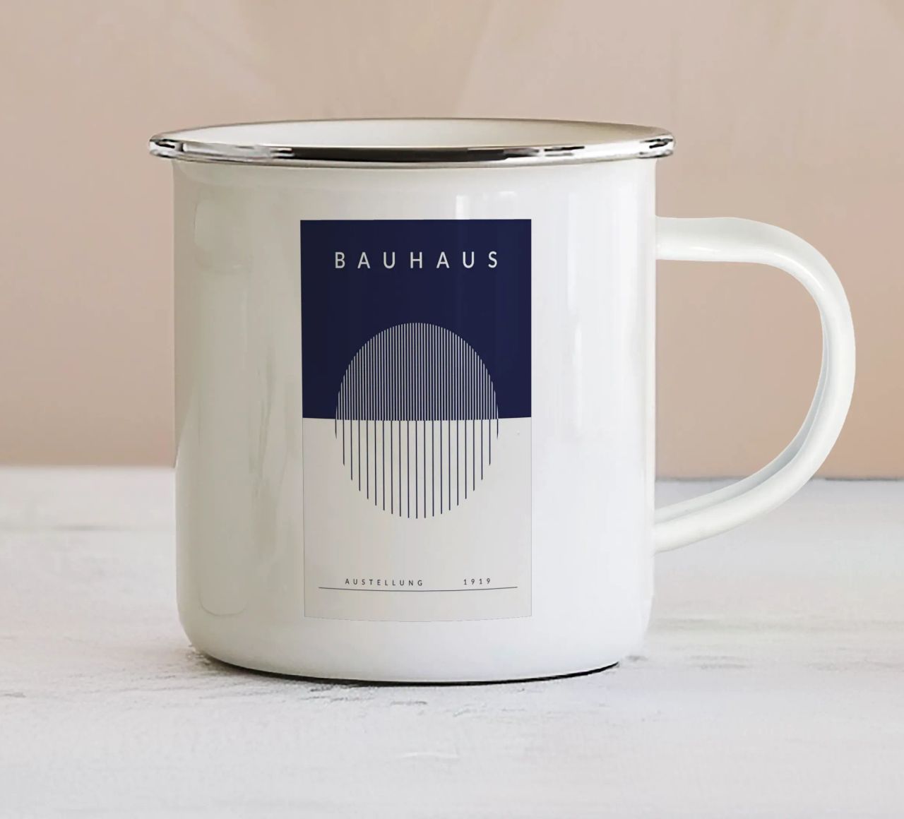 mostra bauhaus 1919 graphic design tazza in smalto da MinimalistPosterCharles