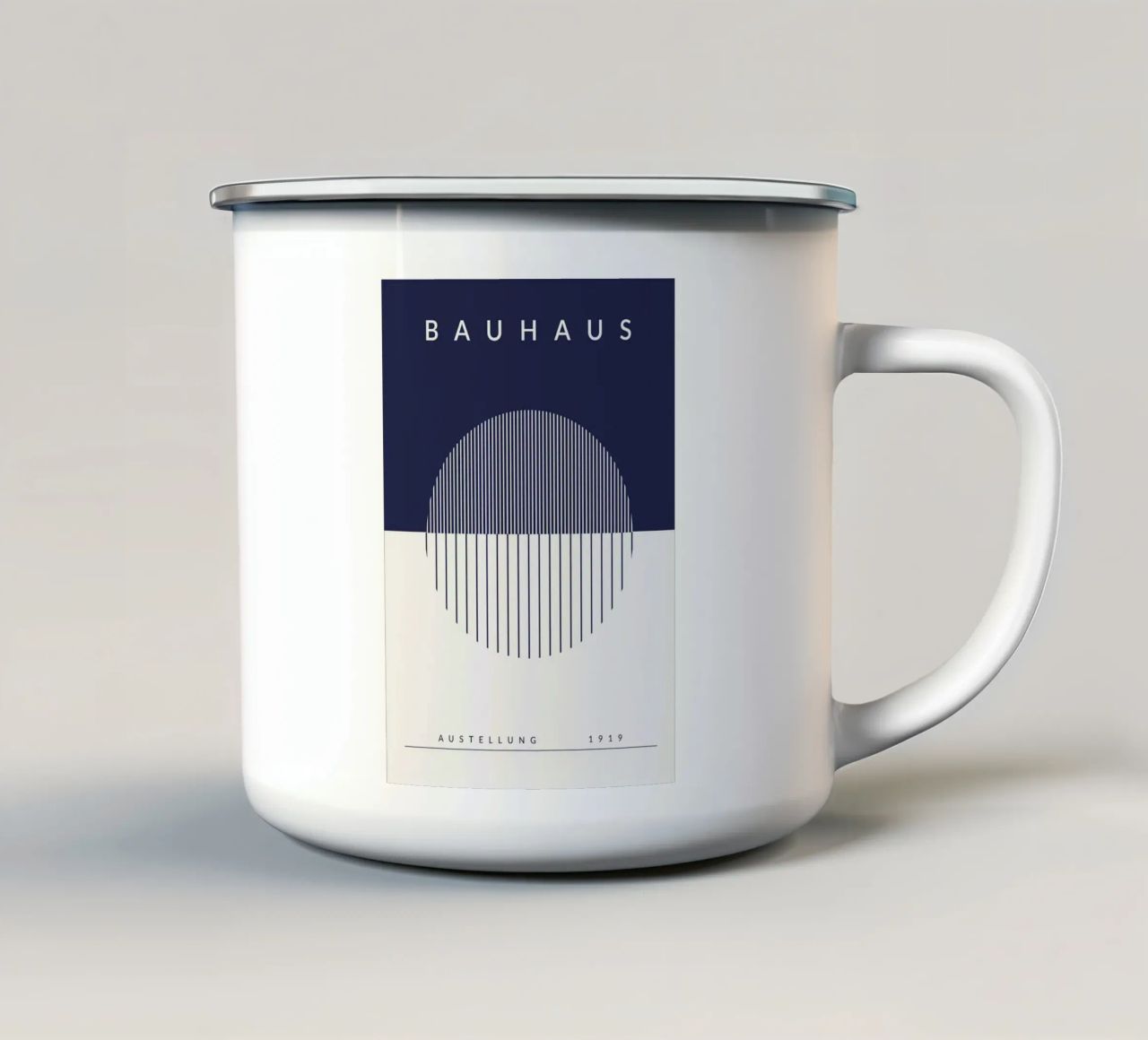 mostra bauhaus 1919 graphic design tazza in smalto da MinimalistPosterCharles