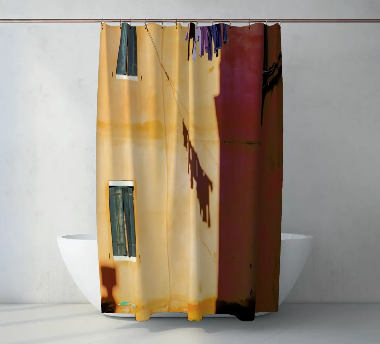 Golden Rays On Washing shower curtain by METROPOLIS