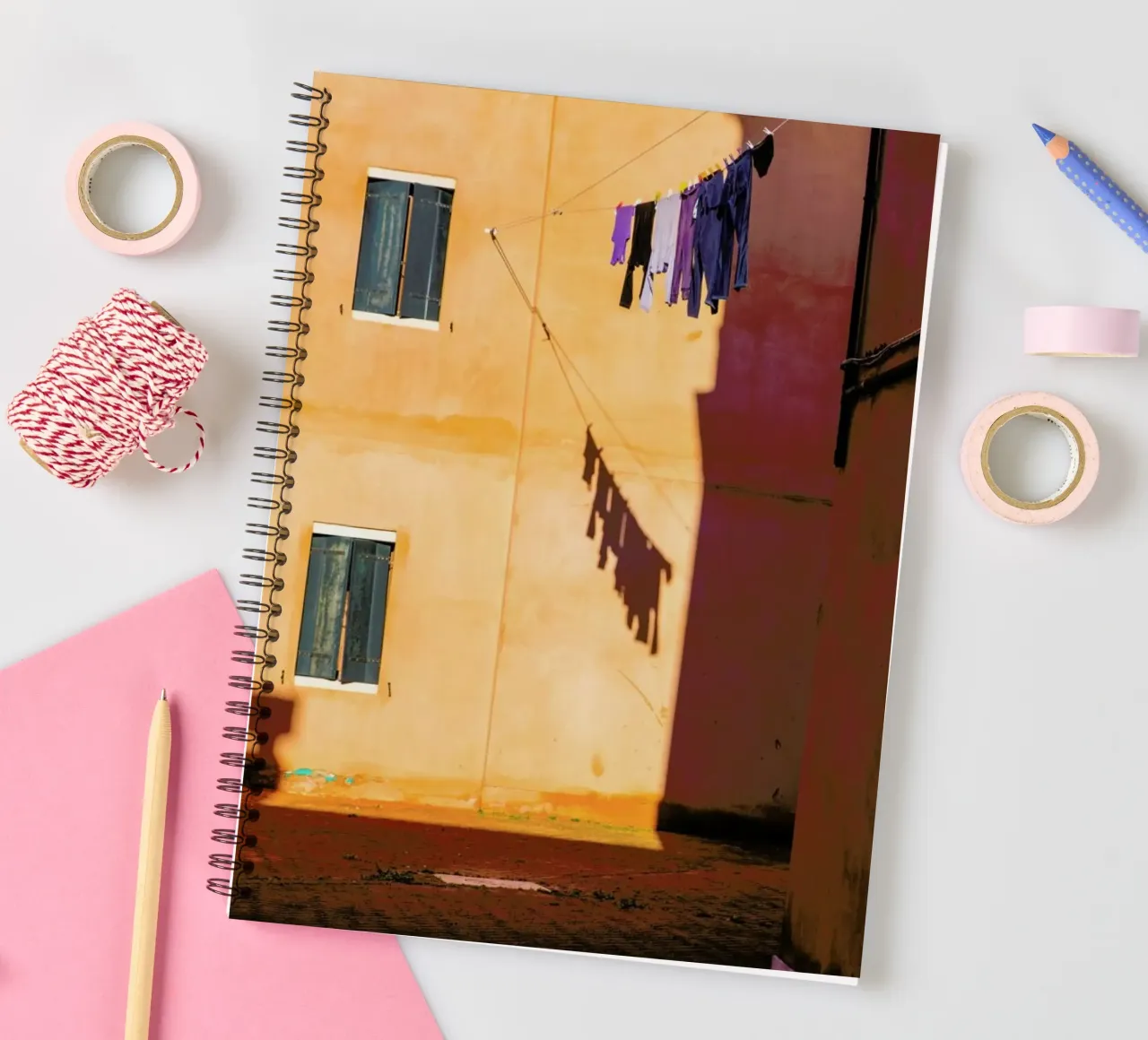Golden Rays On Washing spiral notebook by METROPOLIS