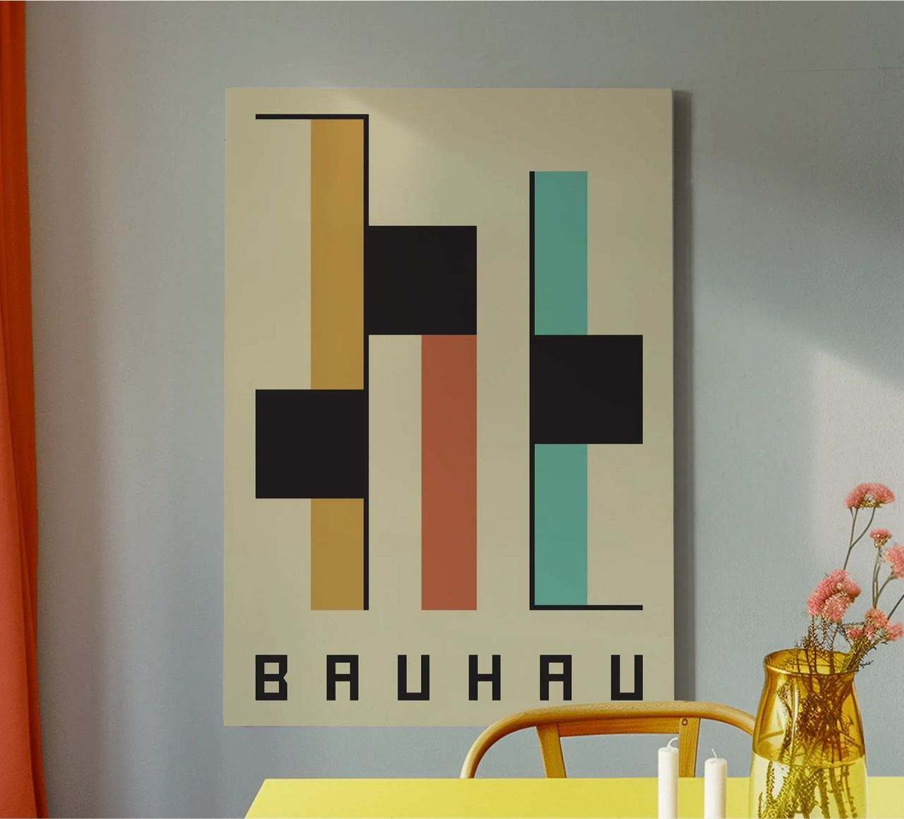 Bauhaus abstract shapes rectangles blocks canvas by Dale Edward YoungJr