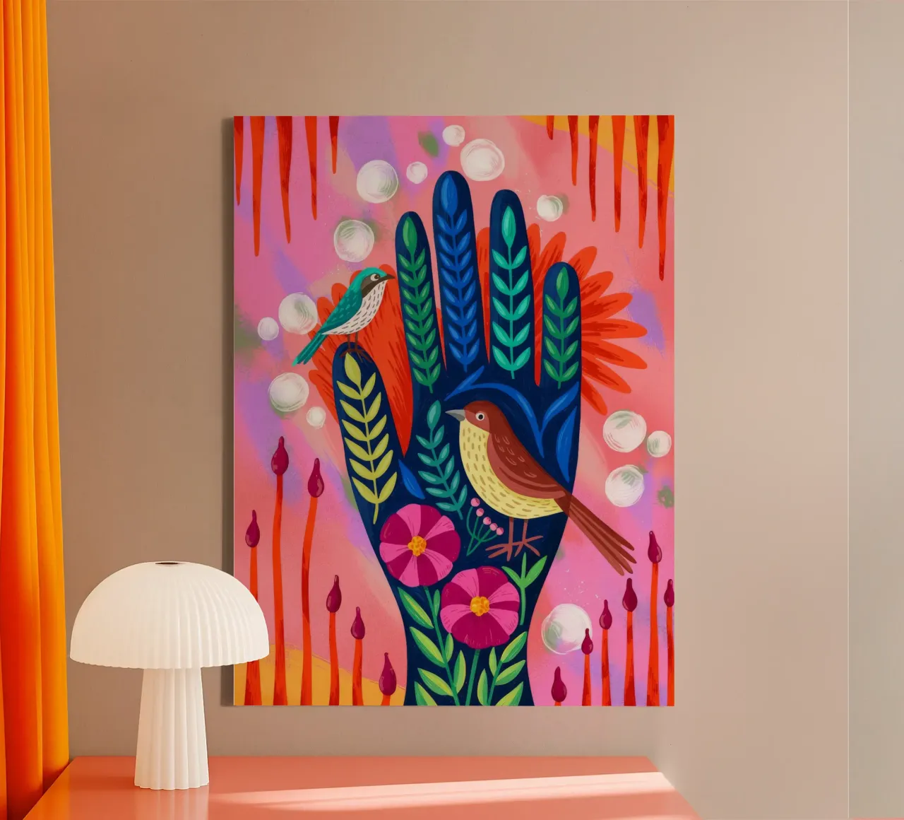 Betoverde Handtuin canvas met Baklijst van Silent Hue