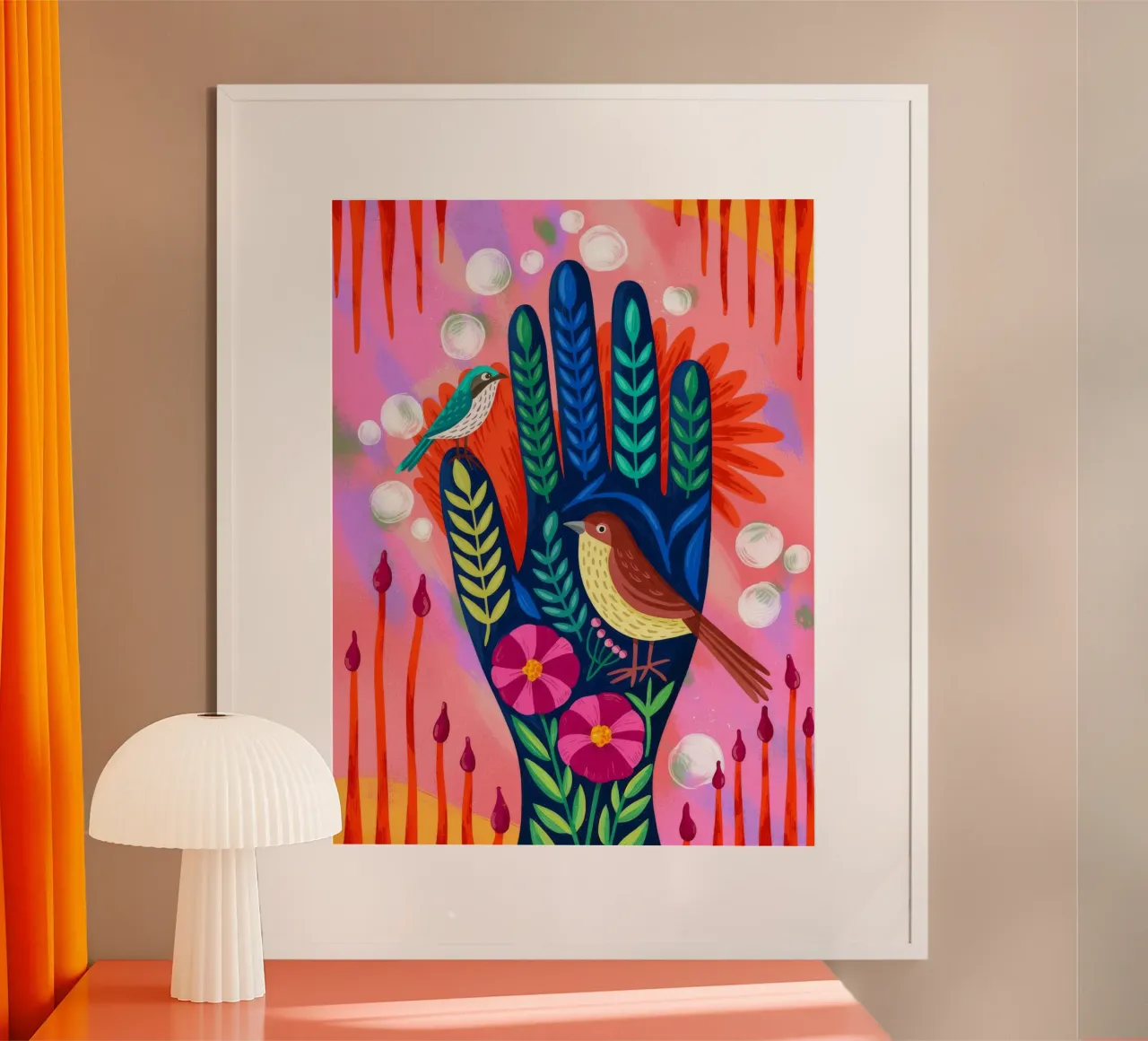 Giardino delle mani incantate poster con telaio in plastica da Silent Hue