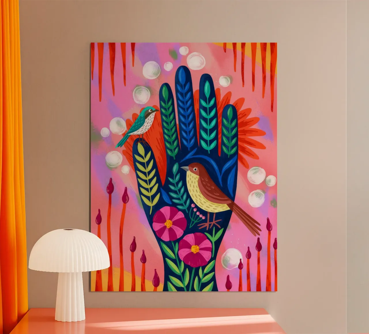 Giardino delle mani incantate poster con telaio in plastica da Silent Hue