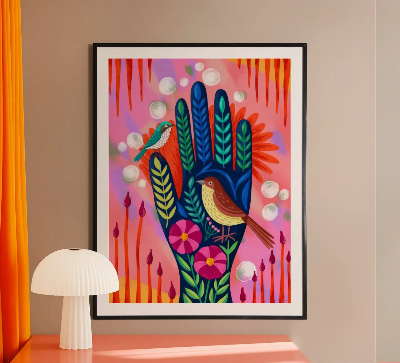 Giardino delle mani incantate poster con telaio in plastica da Silent Hue