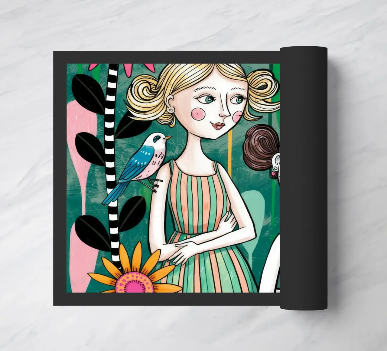 Florale Freundschaft Harmonie Fußmatte von Silent Hue