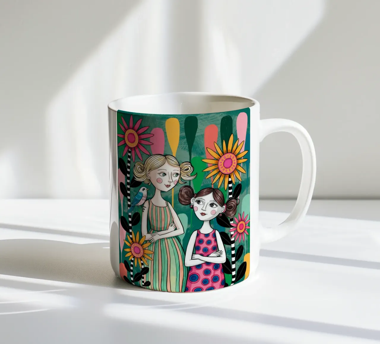 Armonia dell'amicizia floreale tazza in ceramica da Silent Hue