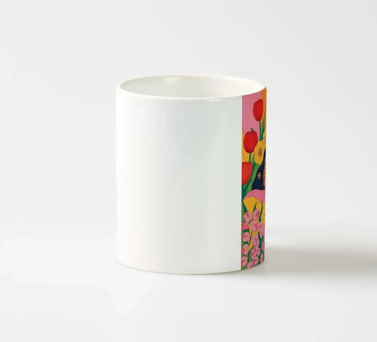 Abbraccio al tramonto in fiore tazza in ceramica da Silent Hue