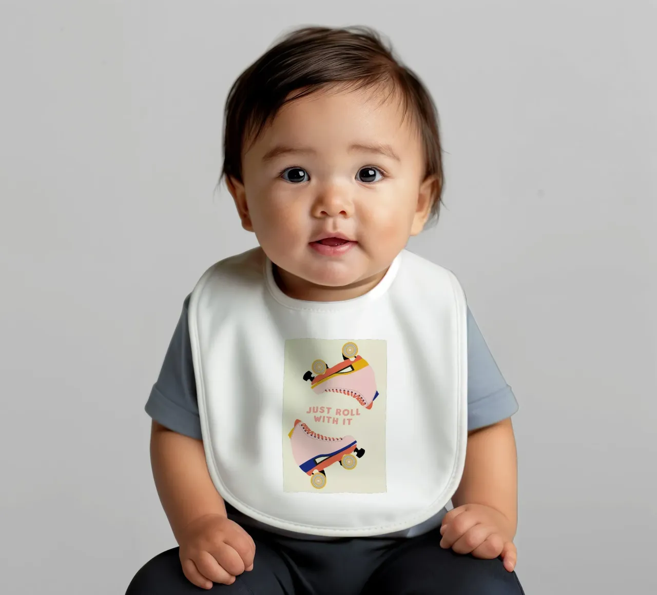 Roller Skates baby bib by daylight design studio