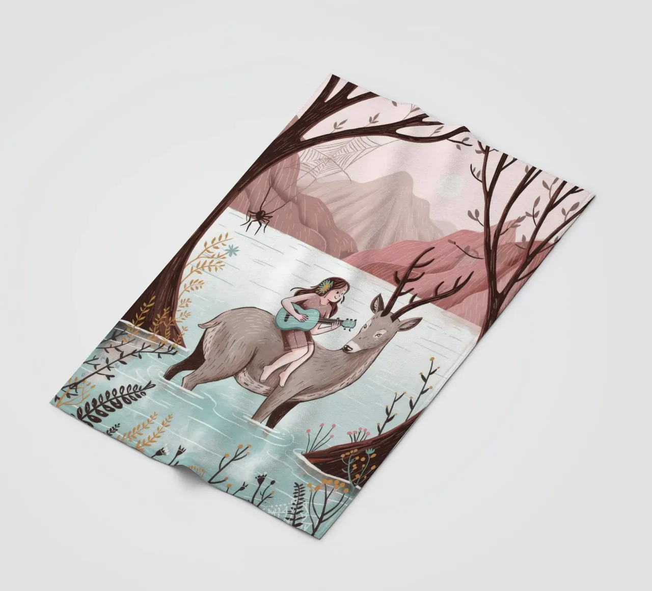 Avventura invernale con i cervi coperta in pile da Silent Hue