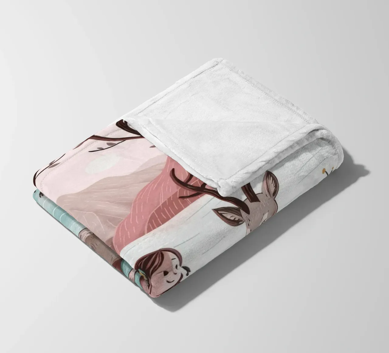 Avventura invernale con i cervi coperta in pile da Silent Hue