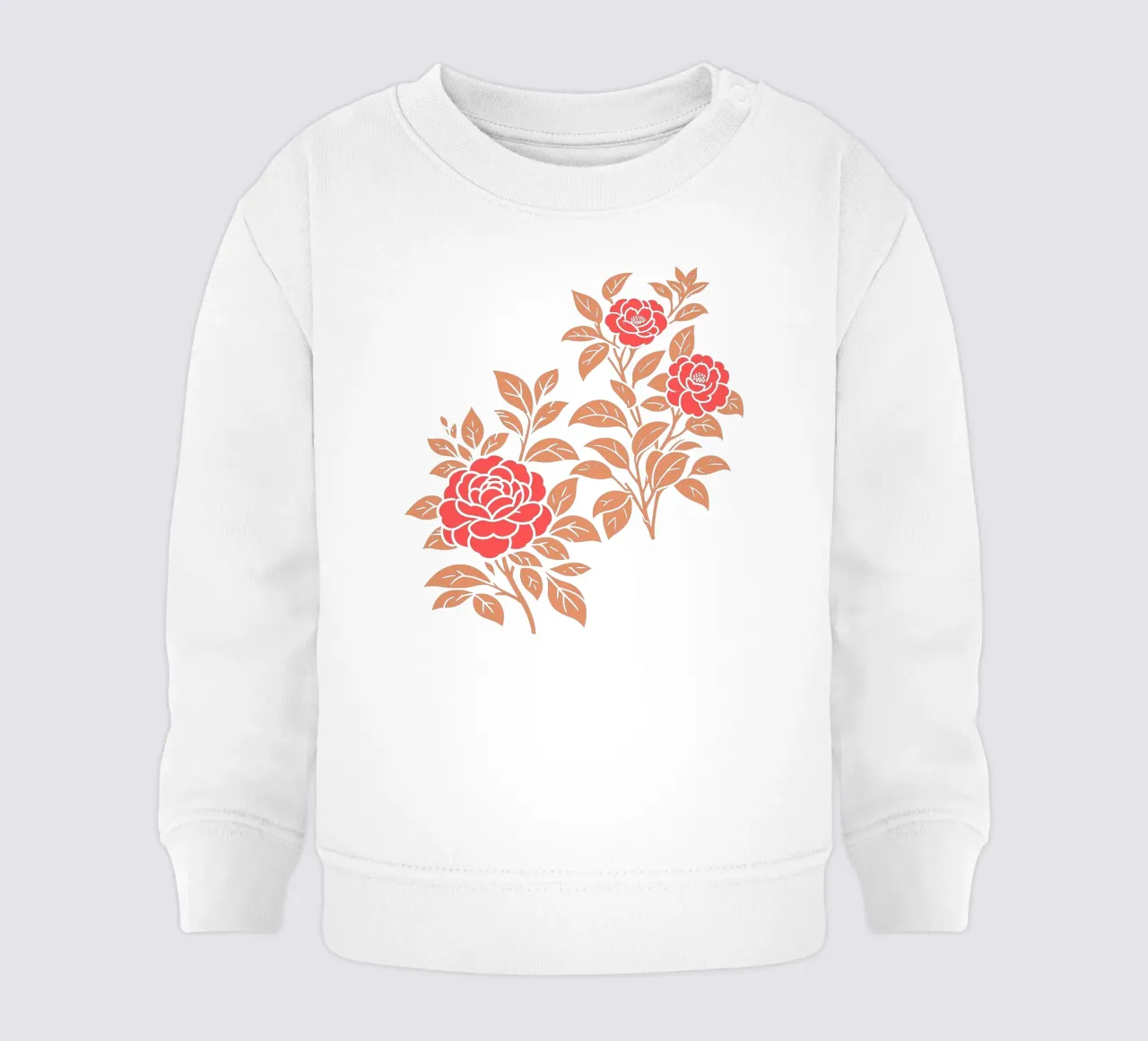 Fiori di camelia rossi e marroni felpa neonato da SilverPegasus