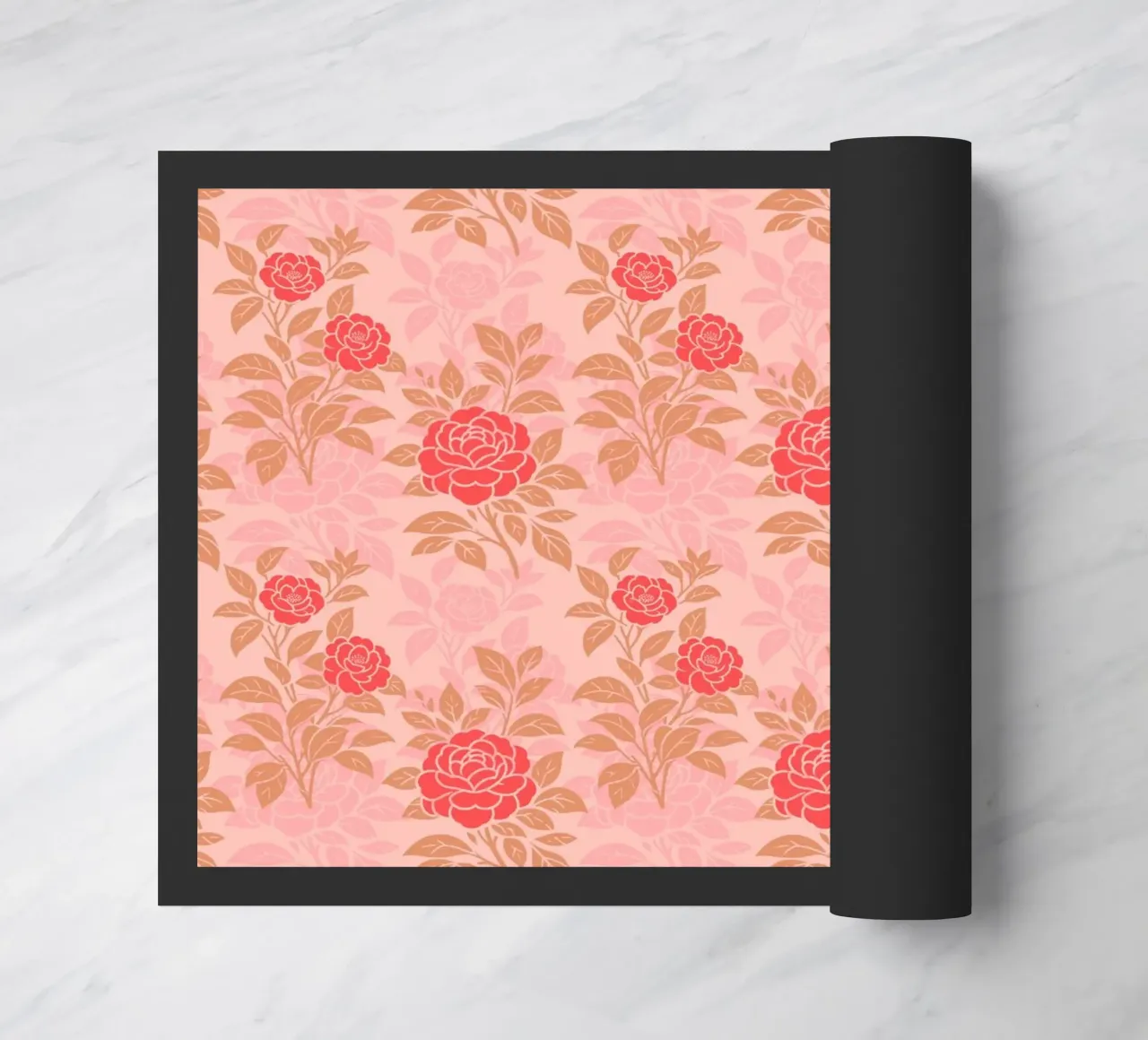 Fiori di camelia rossi e marroni zerbino da SilverPegasus