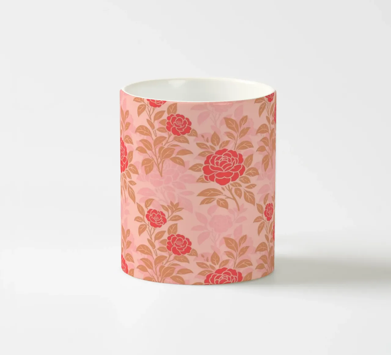Fiori di camelia rossi e marroni tazza in ceramica da SilverPegasus