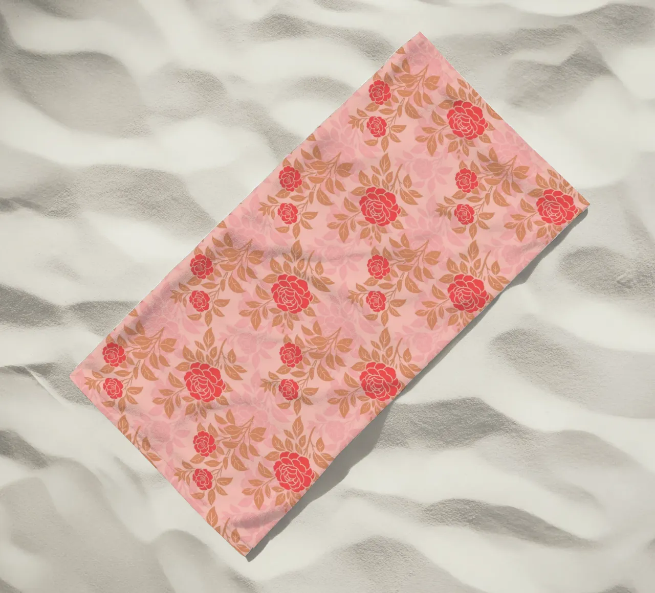 Fiori di camelia rossi e marroni telo mare da SilverPegasus