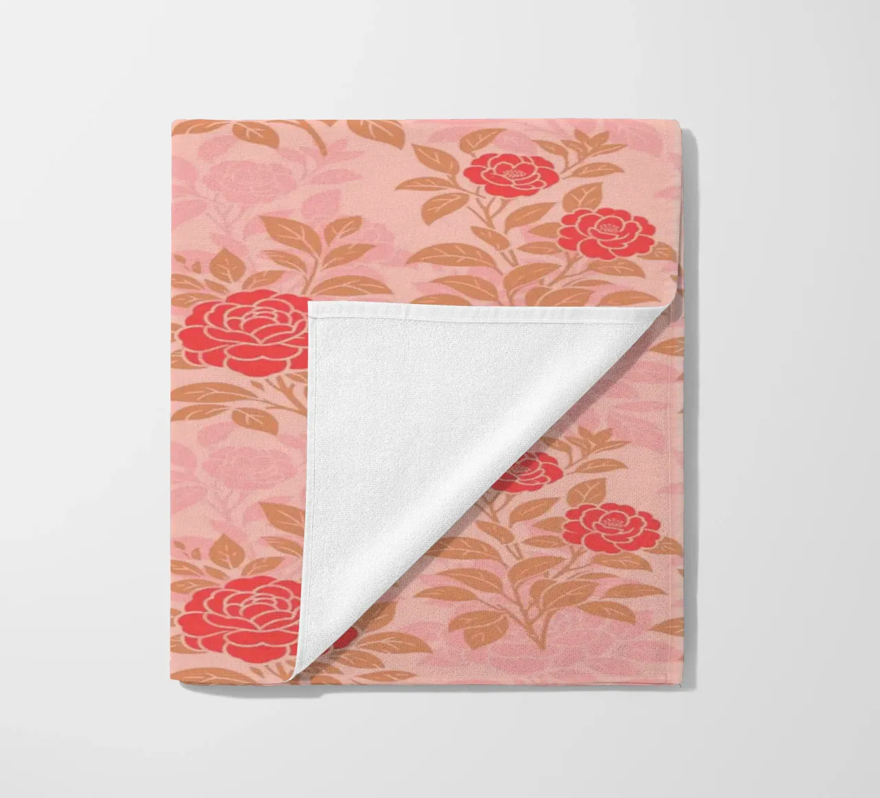 Fiori di camelia rossi e marroni telo mare da SilverPegasus