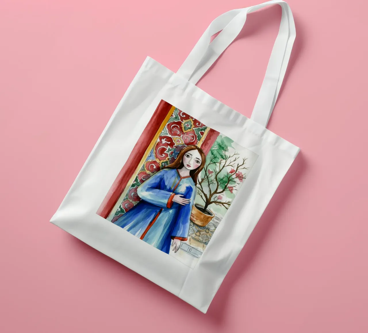 Oriental Elegance Portrait tote bag by Silent Hue