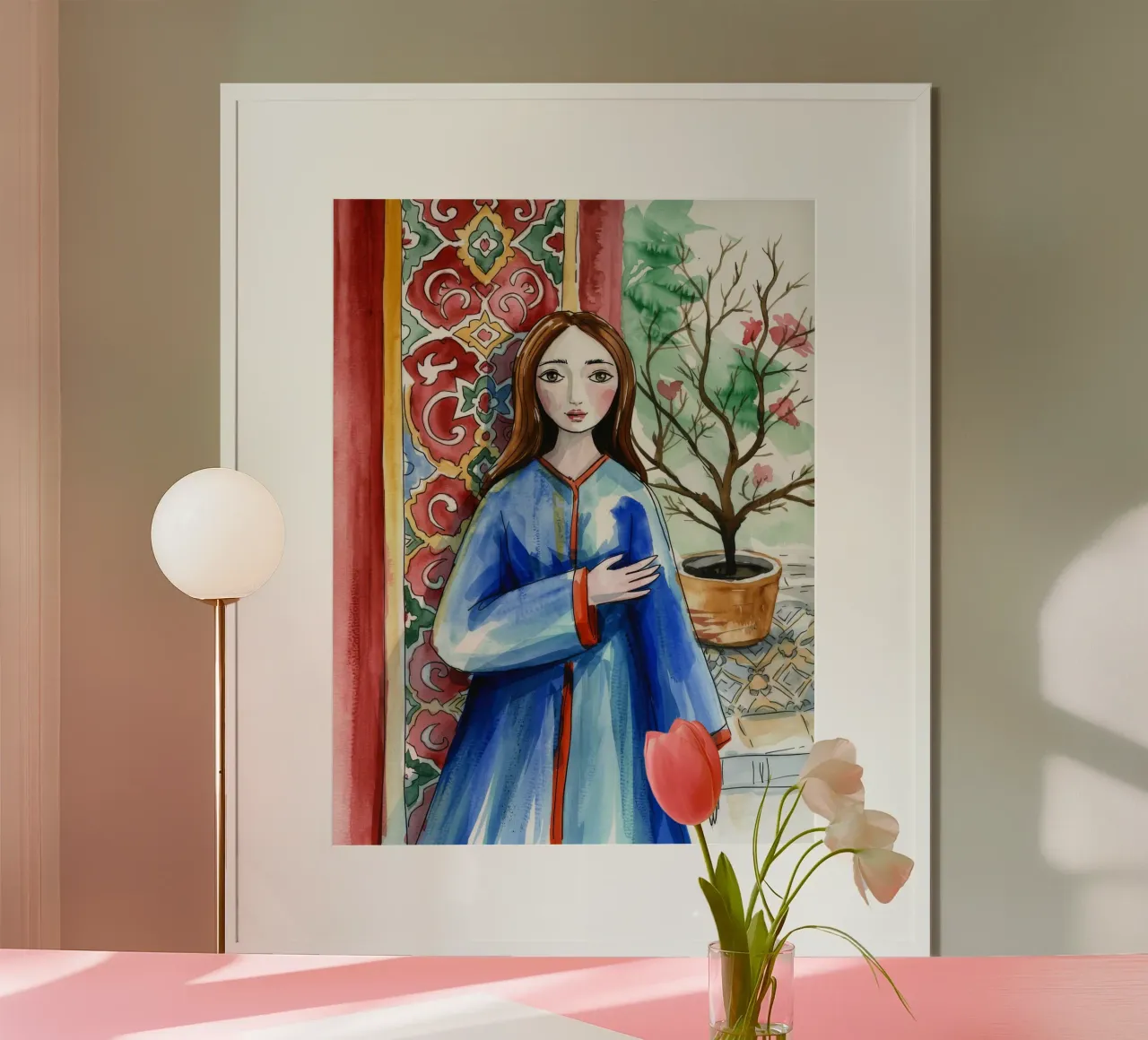 Ritratto di eleganza orientale poster con telaio in alluminio da Silent Hue