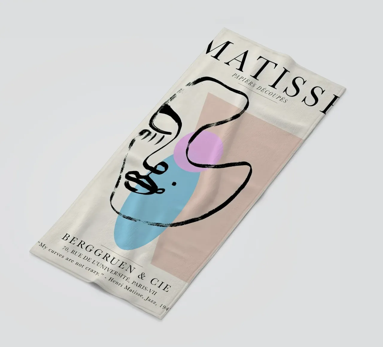 Matisse Woman Line Art Vintage serviette de plage de MinaHome