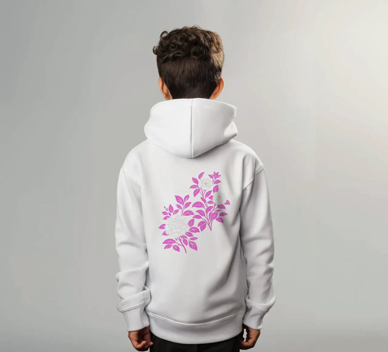 Fiori di camelia rosa e pesca felpa bambino con cappuccio da SilverPegasus