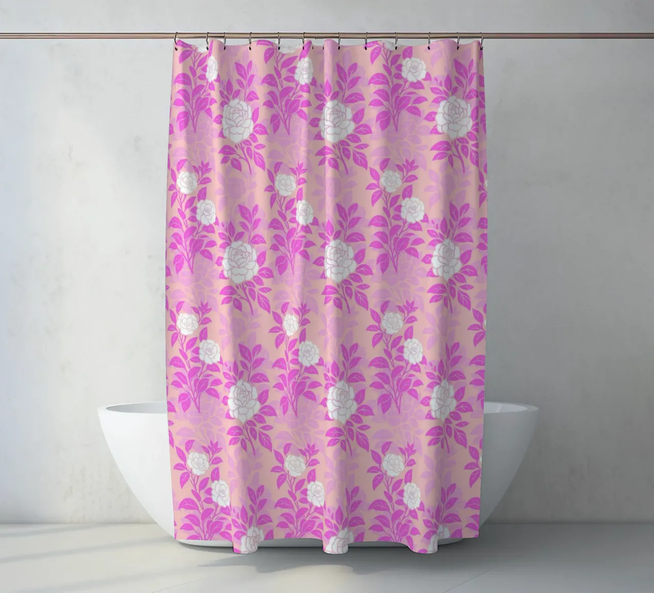 Fiori di camelia rosa e pesca tenda da doccia da SilverPegasus
