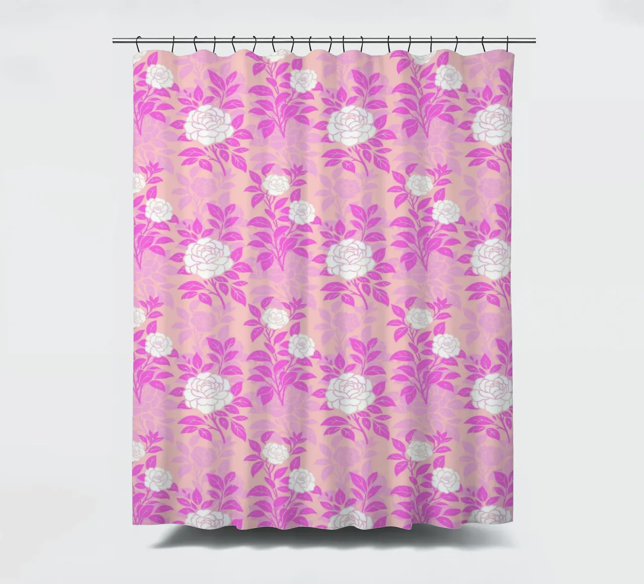 Fiori di camelia rosa e pesca tenda da doccia da SilverPegasus