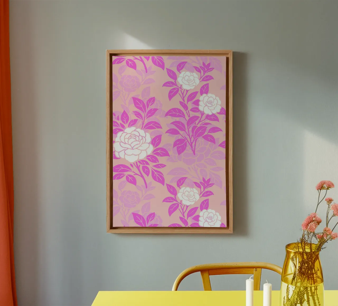 Fiori di camelia rosa e pesca tela da SilverPegasus