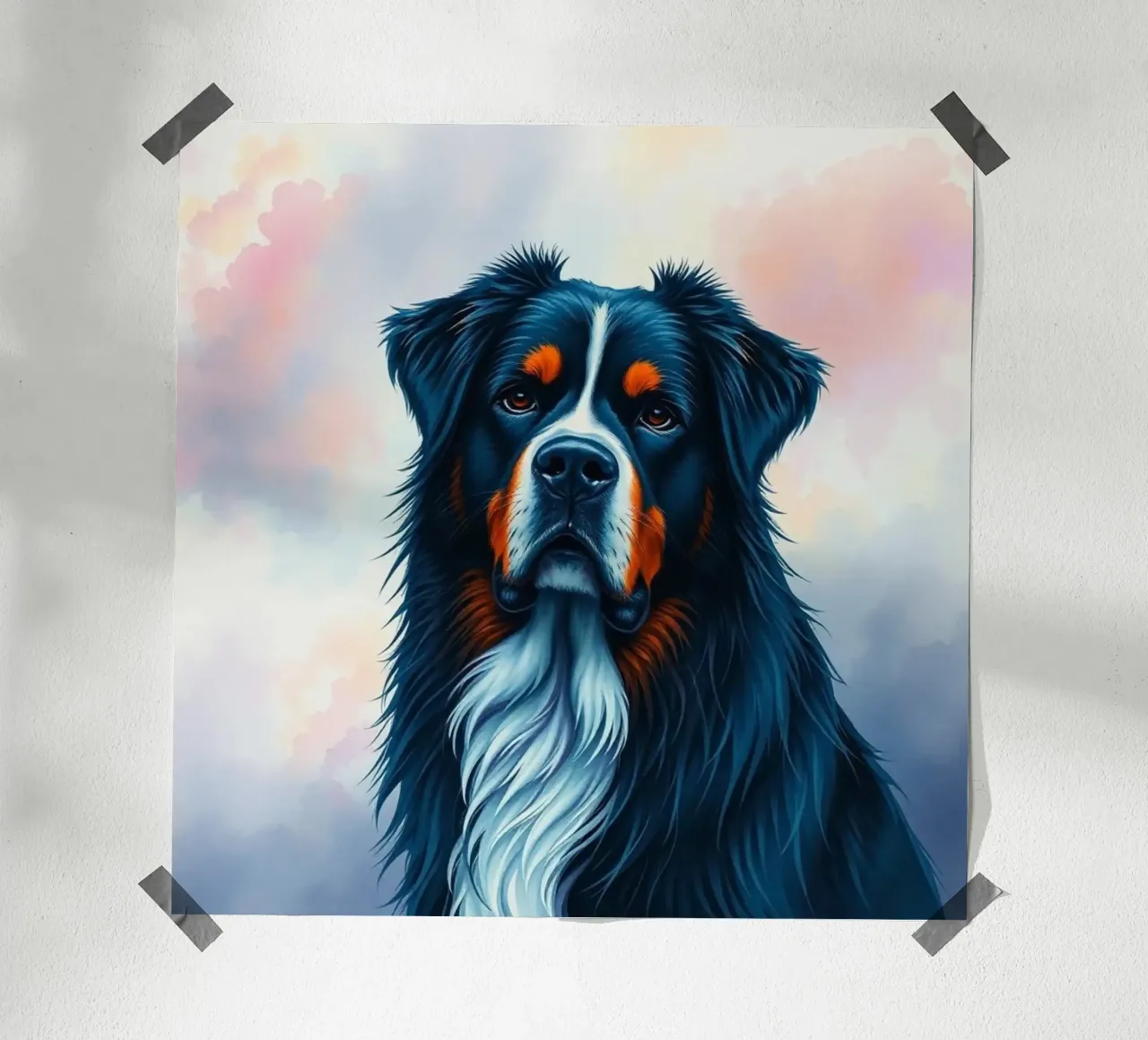 Bellissimo cane da montagna bernese #29 poster con telaio in alluminio da Yumis.Beargang.and.Me