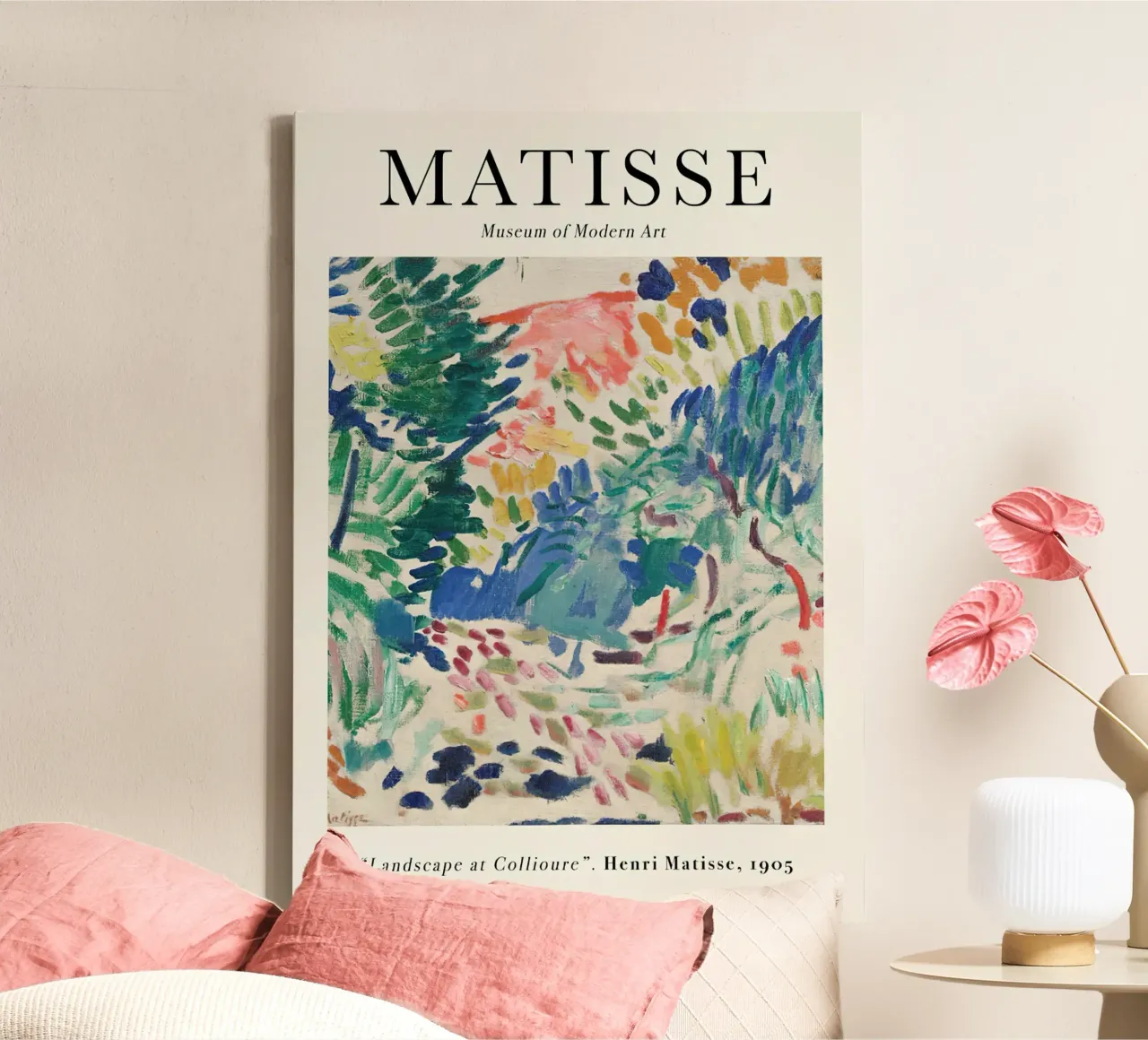Matisse landschap van collioure canvas met Baklijst van MinaHome