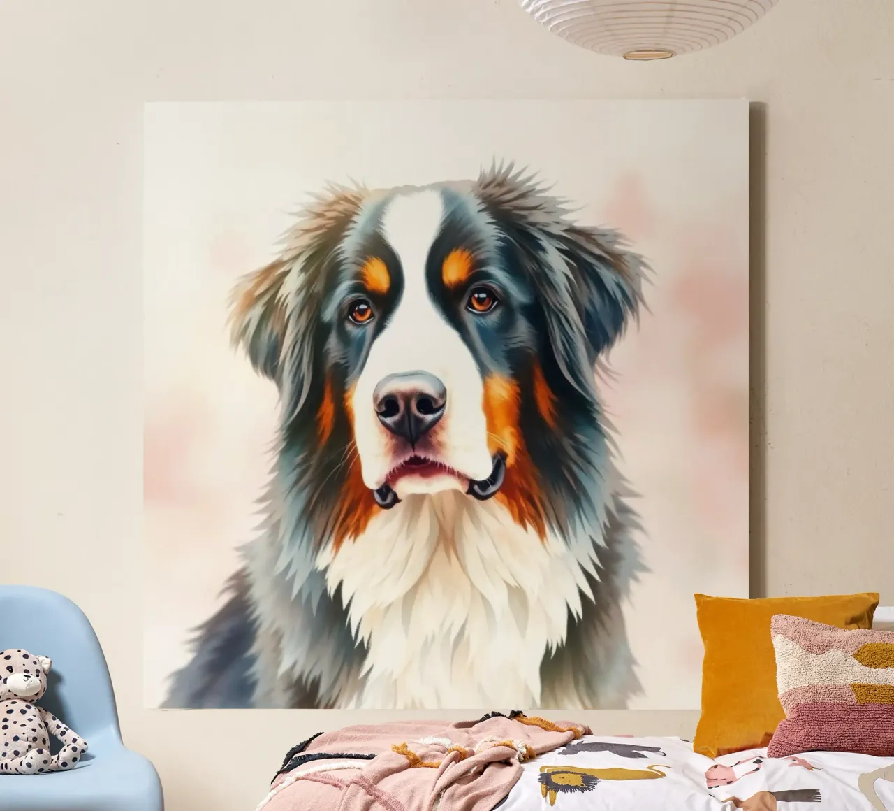 Beautiful Bernese Mountain Dog #31 canvas with Floater frame by Yumis.Beargang.and.Me