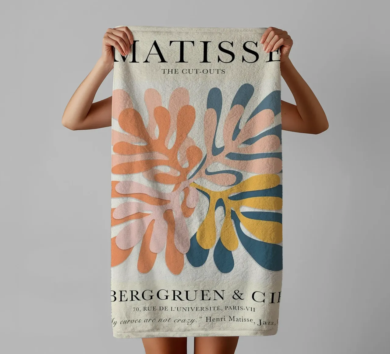 Matisse Cutouts Exhibition Vintage towel by MinaHome