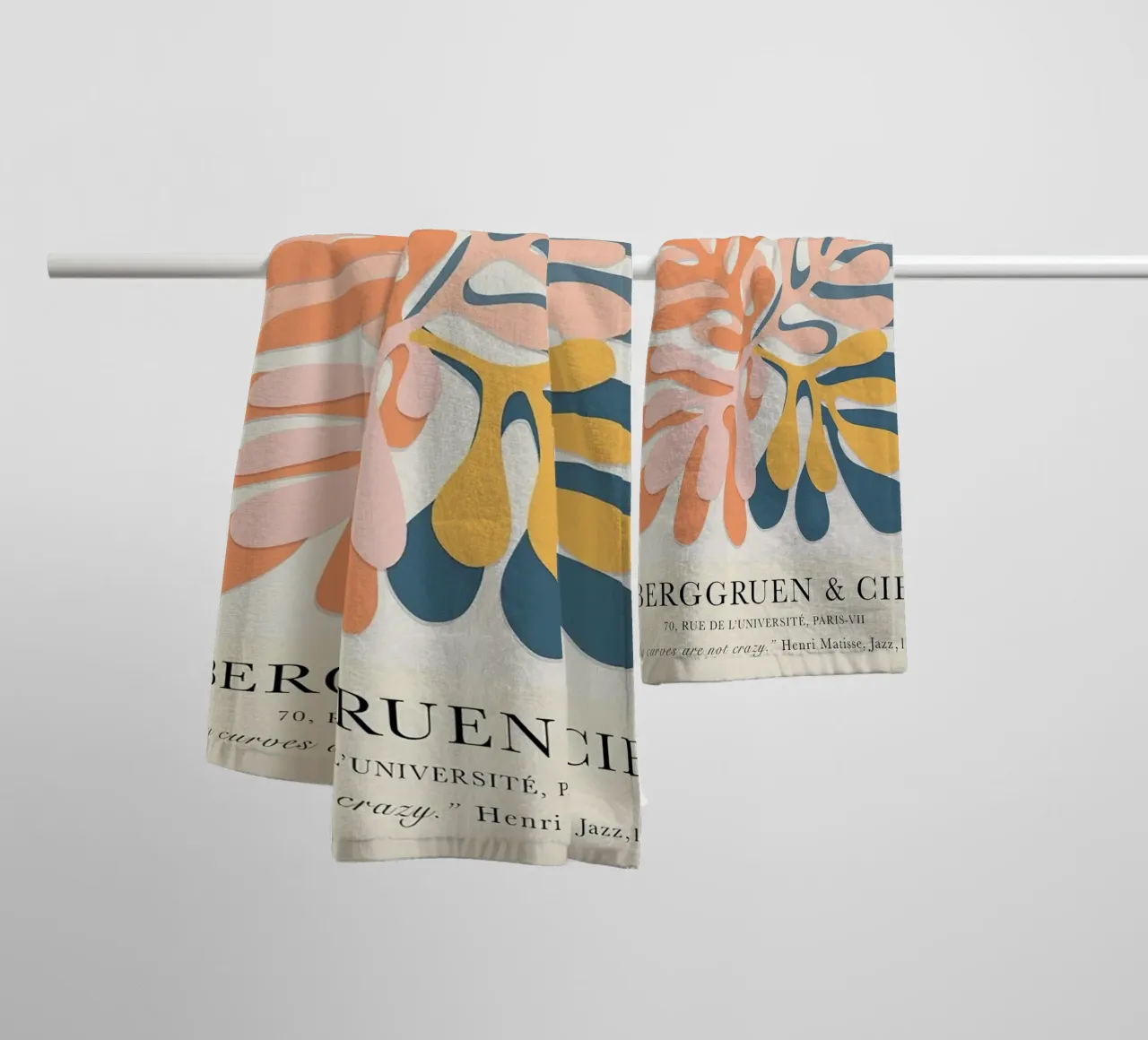 Matisse Cutouts Exhibition Vintage towel by MinaHome