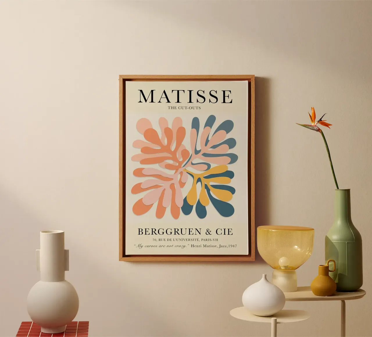 Matisse Cutouts Exhibition Vintage canvas with Floater frame by MinaHome